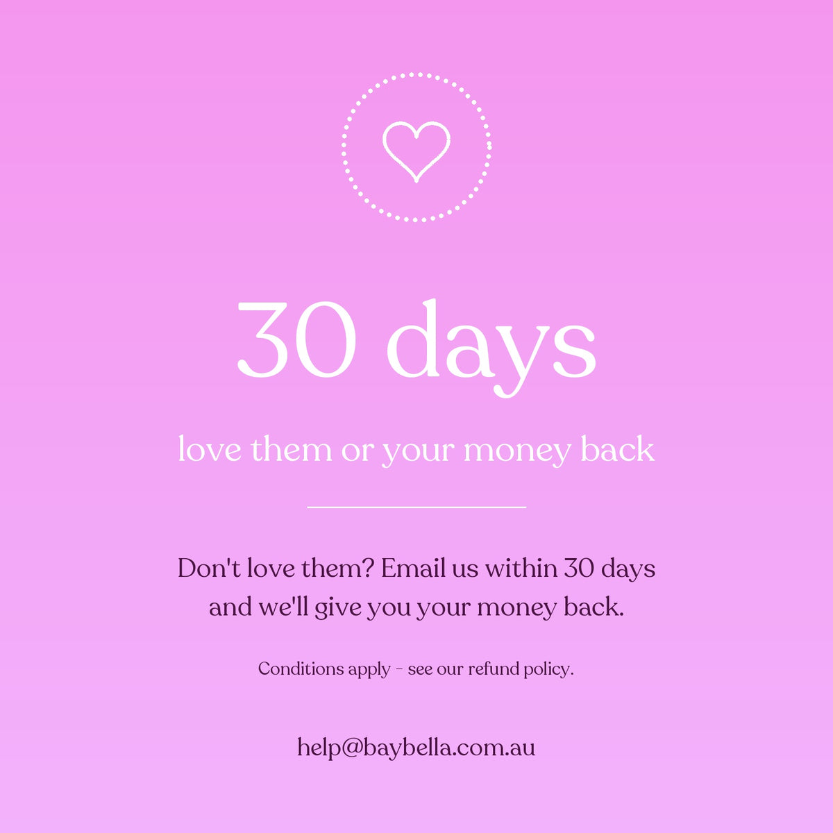 30 day money back guarantee